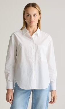 Quince 100% Organic Cotton Poplin Long Sleeve Boyfriend Shirt size XS in White
